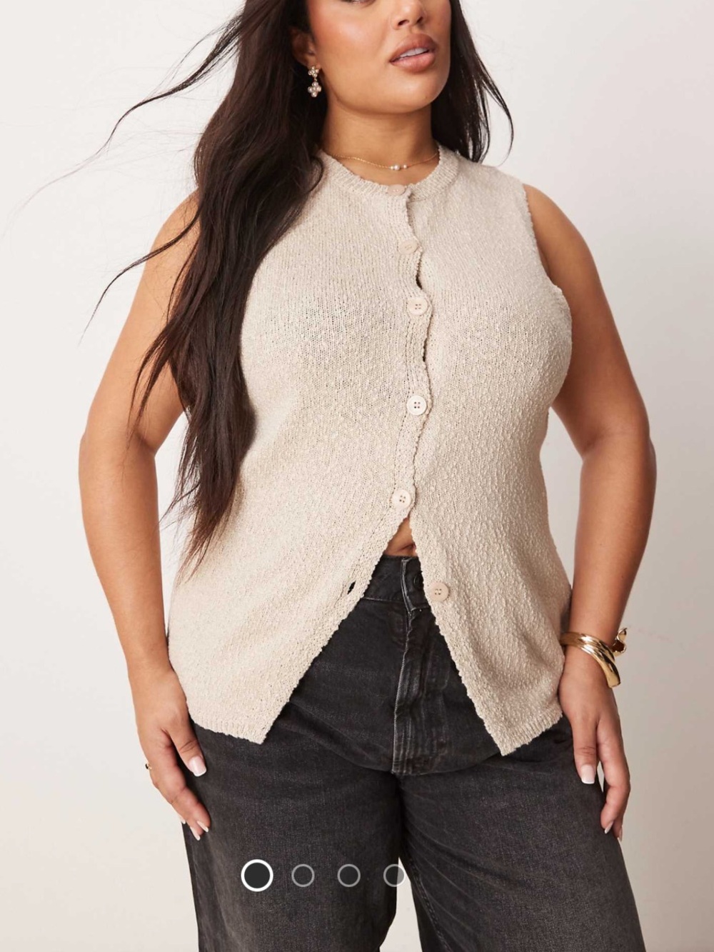 ASOS Curve knit crew neck longline boucle